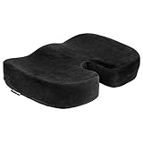 Hardcastle Plush Black Memory Foam Padded Seat Cushion