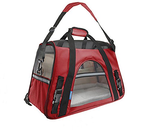 AnGe Bolsa de Transporte para Mascotas Perros Gatos Transportín Plegable ,suave cara Carrier , red , large