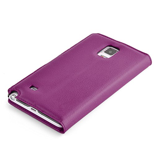 Cadorabo – Book Style Hülle für Samsung Galaxy NOTE 4 – Case Cover Schutzhülle Etui Tasche mit Standfunktion und Kartenfach in MANGAN-VIOLETT - 5