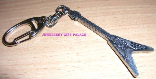Quality Handcrafted Pewter Music Musician Gibson Flying V Guitar Keyring / Bag Charm - Ideal Gift for any Guitar Player / Musician / Man or Women