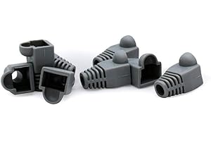 VulTech Gommini copri plug RJ45 SN21424 Cat 5e, plastica dura, confezione da 50 pezzi, protezione e rifinitura cavi, compatibili con connettori RJ45 standard e crimpatrici