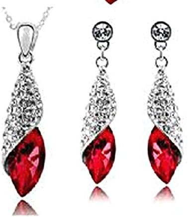 18ct Gold finish sensation jewellery set with Swarovski Crystals Quality gift for women (Ruby)