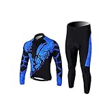 VEOBIKE 2016 New Comfortable Outdoor Cycling Sets Made Of Breathable And Quick Dry Fabric-Long Sleeve Jersey And Pant Blue Color