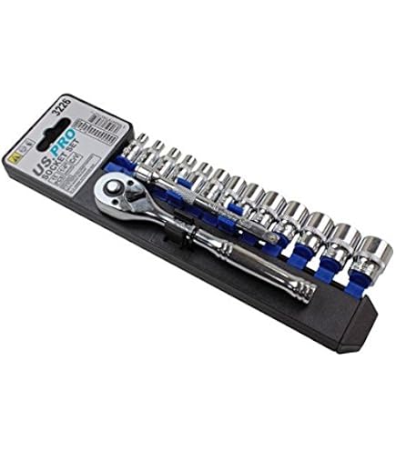 US PRO 11pc 1/4" Drive 12-Point Low Profile Metric Socket Set – 5-14mm On Rail