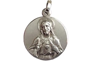 I G J Médaille du Sacré-Cœur de Jésus En Argent Massif 925
