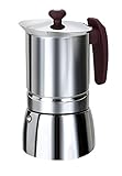 ROSSETTO Cafetière Italienne en INOX- Poignée Marron 6 Tasses