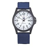 DOGZI Herren Armbanduhr, Uhren Sport Uhr Luxus Armbanduhren - Draussen Date Edelstahl Militär Sport Analog Quarz Armee Armbanduhr (Blau)
