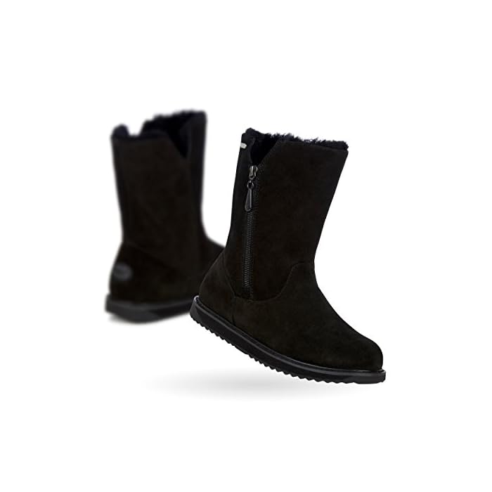 Waterproof Sheepskin Boots, Black, UK 8 