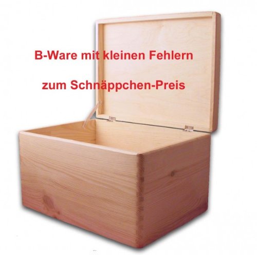 B-Ware, Aufbewahrungsbox/ Holzkiste mit Deckel ohne Grifflöcher Kiefer, Gr. 3
