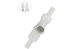 BBTUS 1/4" 3/8" 5/16" tubo flessibile in plastica Barb connettore rapido, attacco di scollegamento a vuoto rapido, valvola di arresto in raccordi (1 maschio + 1 femmina) (5/16")