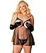 Produktbild LLU Frauen Plus Größe Sexy Open Cup-Spitzebabydoll-Wäsche-Kleid mit G-String Nachtwäsche Negligée, 3XL