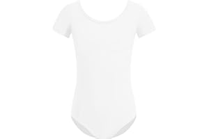 ZYXWVU Body Danza Classica Bambina con Maniche Corte e Scollo Tondo per Balletto e Ginnastica