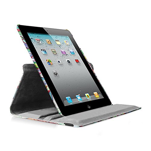 Fintie Apple iPad 2 / iPad 3 / iPad 4 Retina Hülle Case Schutzhülle Etui Tasche – 360 Grad Rotierend Stand Smart Cover mit Auto Schlaf / Wach Funktion, Liebesbaum - 7