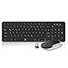Produktbild AURSEN Tastatur und Maus Set, 2.4GHz QWERTZ Layout Ultra dünn Kabellose Ultradünne Tastatur-Maus-Combo für Computer, Desktop Laptop Notebook PC Apple Mac OS Windows Linus, Schwarz