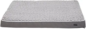 AmazonBasics Ergonomic Foam Pet Dog Bed - 35 x 44 Inches, Grey