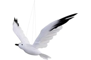 NUOBESTY Gaviota Voladora Artificial Colgante Pájaro Espuma Pájaro Estatua Ornamento para Playa Boda Fiesta Suministros
