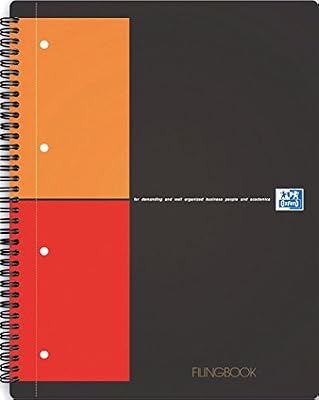 Oxford International Filingbook cahier A4+ 4 sections couverture rigide 200p petits carreaux 5x5