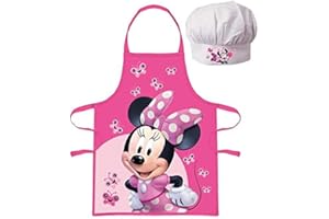 UNI QUE Tablier + Toque Disney Minnie Déguisement cuisine enfant 3 à 8 ans Rose