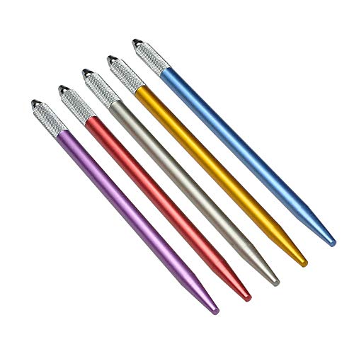 Preisvergleich Produktbild 5-teilig Tattoo Pen-Handnebelstift Aluminiumlegierung Material-133 * 6 * 6mm-Lock Pin Design-Rutschfest Leicht-Gefühl Komfortabel und flexibel
