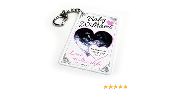 personalised baby scan keyring