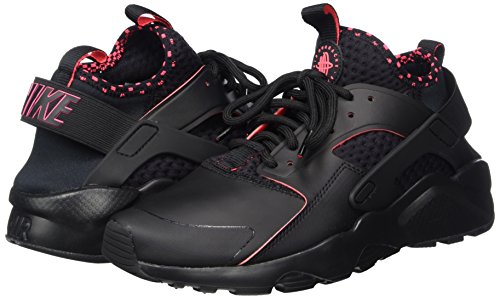 black and solar red huaraches