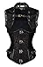 Price comparison product image Charmian Women's Spiral Steel Boned Retro Goth Brocade Steampunk Waist Cincher Underbust Corset with Jacket Plus Size Heavy-Steel-Black 6X-Large