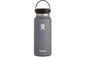 HYDRO FLASK - Water Bottle 946 ml (32 oz) - Vacuum Insulated Stainless Steel Water Bottle with Leak Proof Flex Cap and Powder Coat - BPA-Free - Wide Mouth - Stone