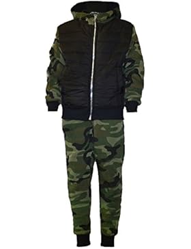 LotMart Kinder gesteppt Tarnung Trainingsanzug armee militär Joggen Laufanzug 2-tlg Set und gratis Geschenk LotMart...