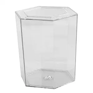 Ubersweet? Imported Fish Bowl Hexagon Shaped Betta Tank 12.2cm Height Clear