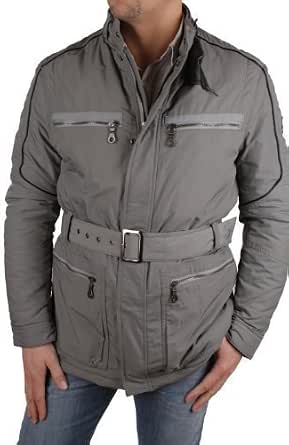 Belfe Uomo Giacca parka (Grigio, M) : Amazon.it: Abbigliamento