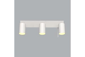 TaFiCo Lampa ścienna z przełącznikiem i wtyczką, 3-punktowa, biała, GU10, lampa ścienna z wtyczką i kablem, obracana o 350°, nowoczesna do sypialni, salonu, korytarza, obraz ścienny - bez źródła