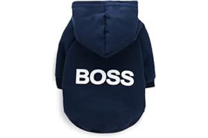LtuzPet Hund Hoodie Boss Druck Hund Pullover Weiche Fleece Haustier Kleidung Warme Hund Jacke Mantel