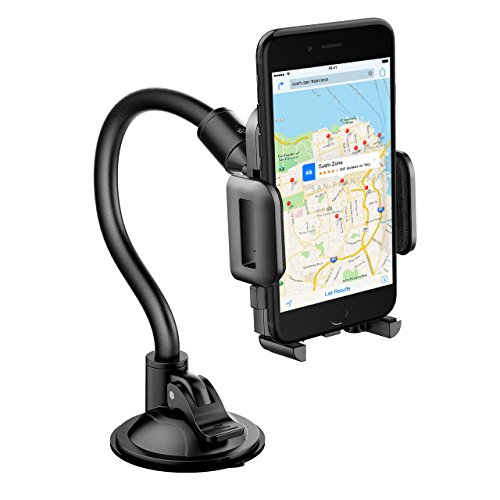 Mpow Grip Flex - Porta Cellulare, Antiscivolo, Auto Universale Lungo Braccio Parabrezza Cruscotto del Supporto Cellulare di Montaggio per Smartphone e GPS Dispositivo