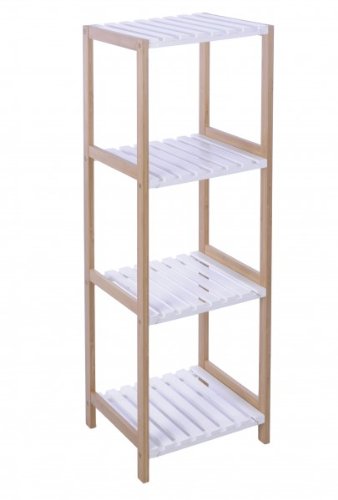 BAMBUS Regal mit 4 Ablagen - 110 x 34 x 33 cm - Badregal - Holzregal - für Bad, Wohnzimmer, Küche oder Schlafzimmer