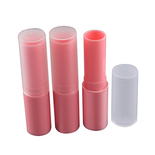 HugeStore 4ML Leer Kunststoff Lippenpflegestift Rohre Lippenbalsam Behälter mit Kappe Lippenstift-Hülsen 10 Stück - 2