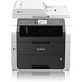 Brother MFC-9332CDW Kompaktes 4-in-1 LED Farb-Multifunktionsgerät (Drucken, scannen, kopieren, faxen, 2.400x600dpi, USB 2.0 Hi-Speed, LAN/WLAN, Duplex) weiß/schwarz