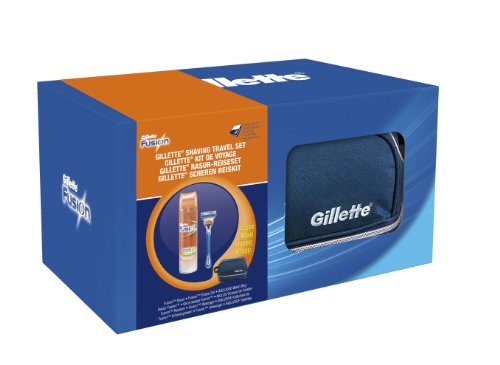 Preisvergleich Produktbild Gillette Fusion Phenom Geschenkset (Rasierer + Rasiergel + gratis Kulturbeutel)
