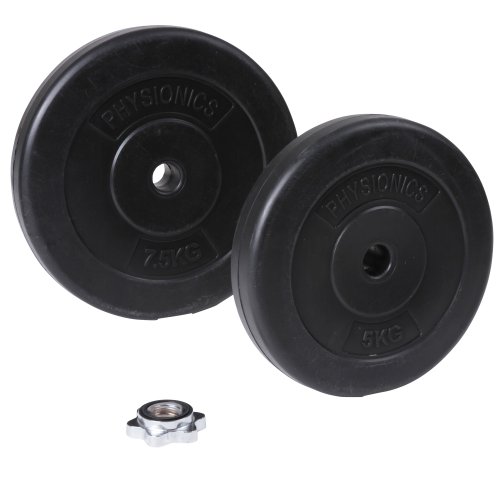 Physionics Langhantel Set 30kg Hantelstange mit rutschfesten Griffflächen inkl. 4 Gewichte - 3