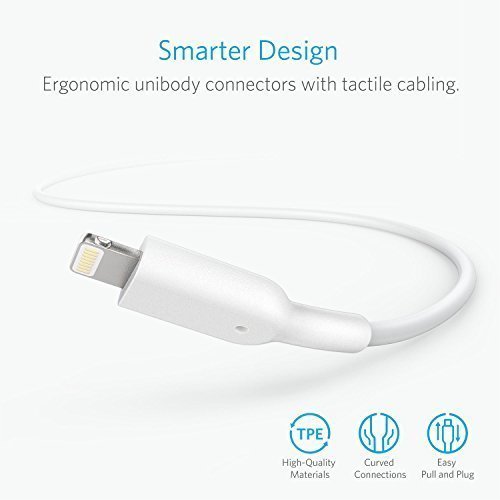 Anker PowerLine II 3m iPhone Ladekabel Lightning Kabel, MFi-Zertifiziert für iPhone 7 / 7 Plus / 6 / 6 Plus / 5S / 5 (Weiß) - 6
