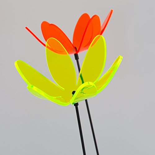 SUNPLAY Sonnenfänger „Seerose“ im FARBMIX, 5 Stück zu je 15 cm Durchmesser im Set + 70 cm Schwingstäbe - 2