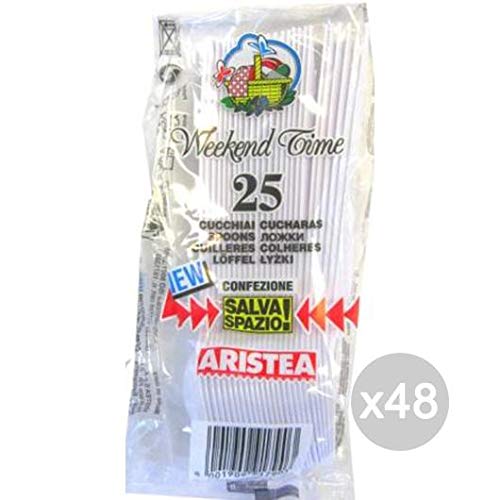 Aristea Lot 48 25 Cuillère Couverts 791800 Plastique pour Pique-Nique