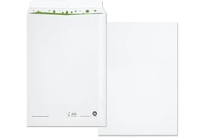 ‎BE ECO beECO Envelopes C4 (Pack of 250), Self-Adhesive Envelopes without Window, A4 Made of 100% Recycled Paper, Suitable for DIN A4 Paper, White, 324 x 229 mm, 100 g/m²