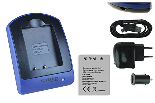 Batterie   Chargeur  USB Auto Secteur  EN-EL8 pour Nikon Coolpix P1 P2 S1 S2 S7 S8 S9 S50c S51  v  liste