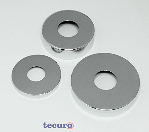 tecuro Hahnrosette (1/2") Ø 22 mm x Ø 80 mm x Höhe 10 mm, messing verchromt