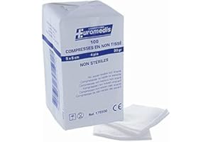 HEALTHING Compresses non tissés non stériles 10x10cm 30gr – Euromedis - Sachet de 100