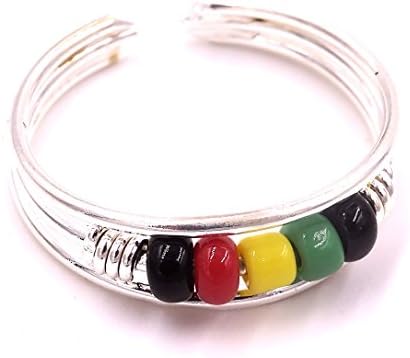 Foot Jewellery Toe Ring Adjustable Metal Adjustable Ring India Beads Reggae Bob Marley Style Silver