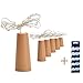 Produktbild Budbuddy 6 Stücke Kork LED Licht + 10 Stücke LR44, Flaschenlicht, 100cm Licht mit 20 Warmweiß LEDs Lichterkette, Ideal für Flasche DIY, Party, Weihnachten, Halloween, Hochzeit (warmweiß)