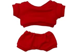 niannyyhouse Vêtements de poupée en peluche de 20 cm, vêtements de sport, costumes, sweat-shirts, pantalons et déguisements de poupée (rouge, 20 cm)