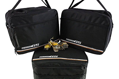 made4bikers Promotion-Bag: KomplettSet Innentaschen TopCase UND Koffer passend für BMW R1200GS-LC R1200 GS LC K50 ab Bj. 2013, Schwarz