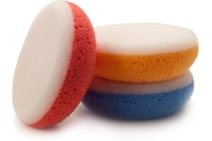 martini SPA - Massage Color - Spugna tonda tonic family pack, poliuretano, forma rotonda, colori assortiti, 41g, 3 unità - Made in Italy -